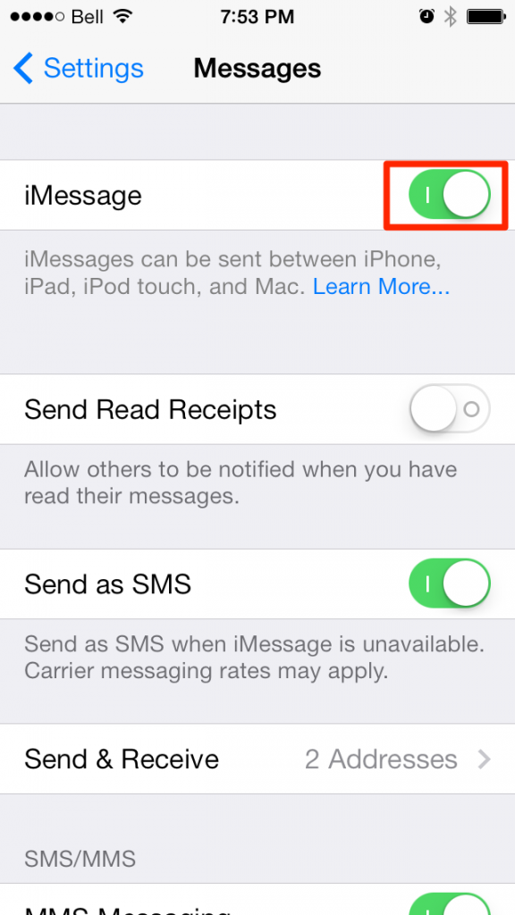 Dissocier un numéro de téléphone de iMessage