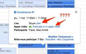 Ajout automatique d'un appel video dans Google Calendrier